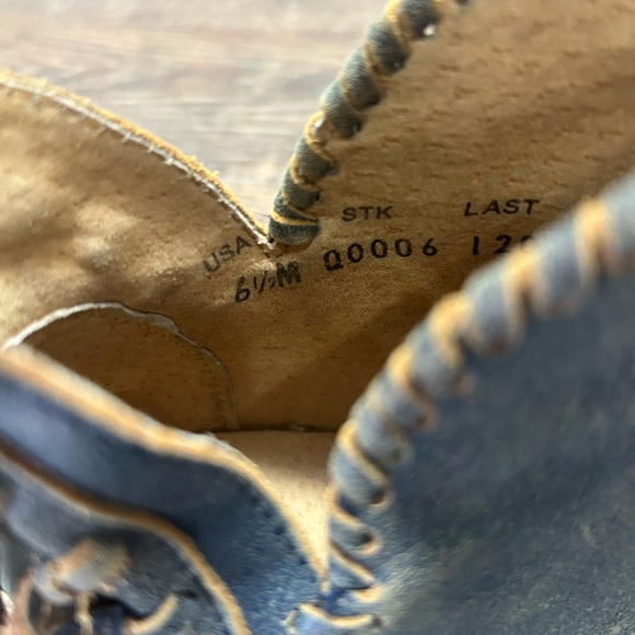 Circle G 6.5 excellent condition round toed fringe booties! Great faded blue - Picture 7 of 11